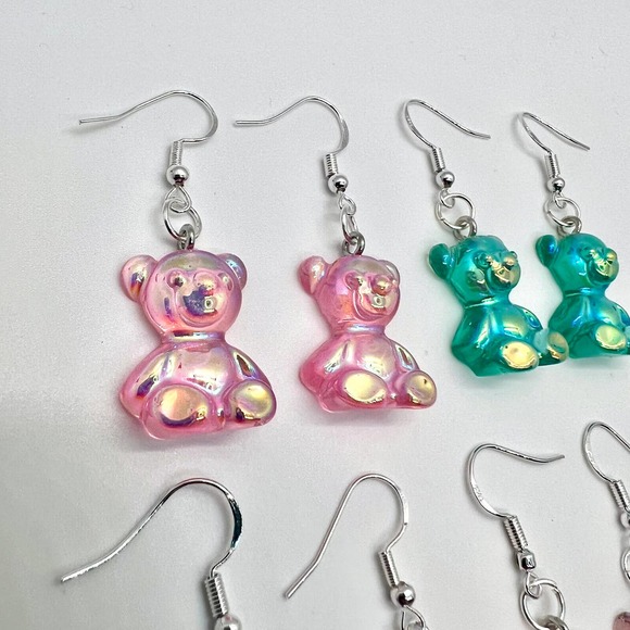 Gummy Bear Earrings - Metallic Earrings - Baby Shower Earrings - Gender Reveal - Picture 5 of 10
